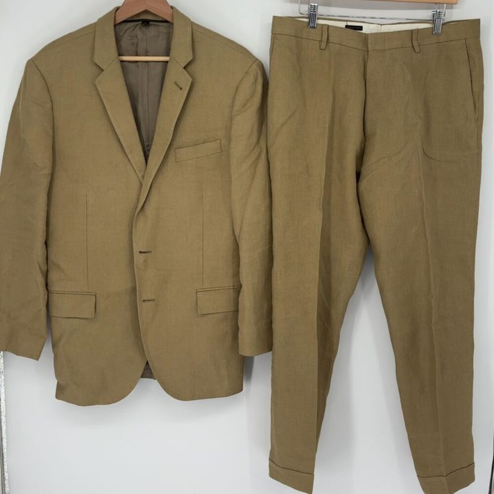 J. Crew Tan Suit Sports Coat Size 44 R Pants Size 36